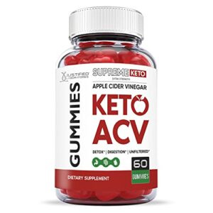 Justified Laboratories (3 Pack) Supreme Keto ACV Gummies 1000MG with Pomegranate Juice Beet Root B12 180 Gummys