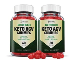 justified laboratories (2 pack) acv for heath keto acv gummies 1000mg with pomegranate juice beet root b12 120 gummys
