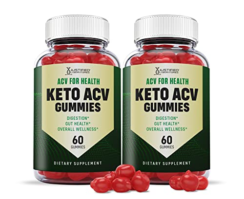 Justified Laboratories (2 Pack) ACV for Heath Keto ACV Gummies 1000MG with Pomegranate Juice Beet Root B12 120 Gummys