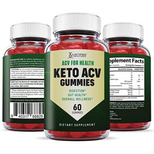 Justified Laboratories (2 Pack) ACV for Heath Keto ACV Gummies 1000MG with Pomegranate Juice Beet Root B12 120 Gummys