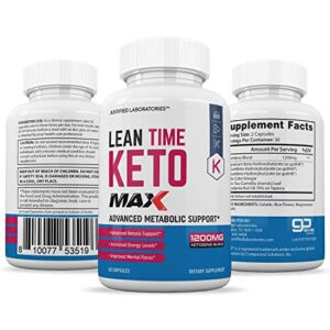 (5 Pack) Lean Time Keto 1200MG Pills Includes Apple Cider Vinegar goBHB Strong Exogenous Ketones Advanced Ketogenic Supplement Ketosis Support for Men Women 300 Capsules