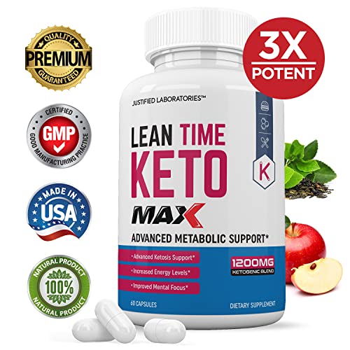 (5 Pack) Lean Time Keto 1200MG Pills Includes Apple Cider Vinegar goBHB Strong Exogenous Ketones Advanced Ketogenic Supplement Ketosis Support for Men Women 300 Capsules