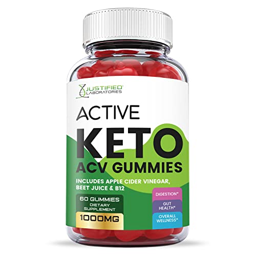 Justified Laboratories (5 Pack) Active Keto ACV Gummies 1000MG with Pomegranate Juice Beet Root B12 300 Gummys