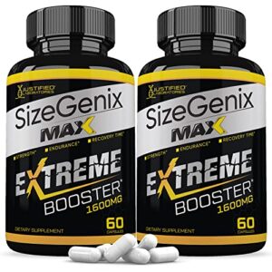 (2 pack) sizegenix max 1600mg all natural advanced men’s health formula 120 capsules