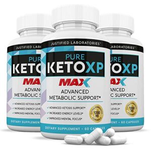 Pure Keto XP Max 1200MG Pills Advanced Ketogenic Supplement Real Exogenous Ketones Ketosis Support for Men Women 60 Capsules 3 Bottles