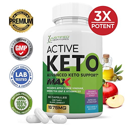 Justified Laboratories (5 Pack) Active Keto ACV Max Pills 1675 MG Formulated with Apple Cider Vinegar Keto Support Blend 300 Capsules