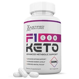 F1 Keto Now 800MG Includes goBHB Exogenous Ketones Advanced Ketosis Support for Men Women 60 Capsules