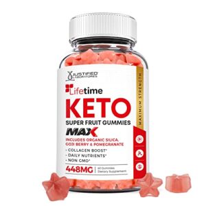 Justified Laboratories Lifetime Keto Max Gummies 448MG Contains Organic Bamboo Acai Berry with Pomegranate Juice 60 Gummys