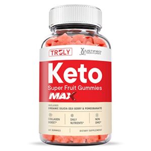 (10 Pack) Truly Keto Super Fruit 448MG Max Gummies Collagen Booster Contains Organic Silica Bamboo Acai Berry with Pomegranate Juice 600 Gummys