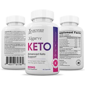 Justified Laboratories (2 Pack) Algarve Keto ACV Pills 1275MG Formulated with Apple Cider Vinegar Keto Support Blend 120 Capsules