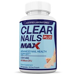 Clear Nails Plus Max Pills 40 Billion CFU Probiotic Supports Strong Healthy Natural Clear Nails 60 Capsules