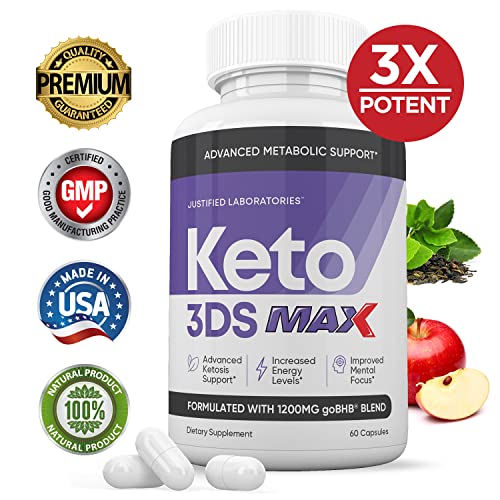 (3 Pack) Keto 3DS Max 1200MG Pills Includes Apple Cider Vinegar goBHB Strong Exogenous Ketones Advanced Ketogenic Supplement Ketosis Support for Men Women 180 Capsules