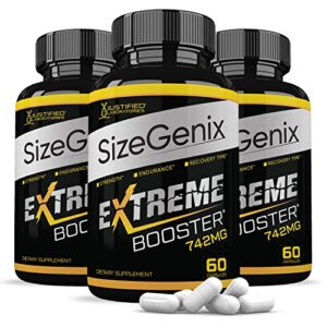 (3 pack) sizegenix 742mg all natural advanced men’s health formula 180 capsules