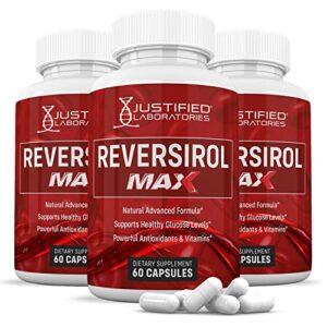 (3 Pack) Reversirol Max 1295MG Formula All Natural Cardiovascular Support Supplement Pills 180 Capsules