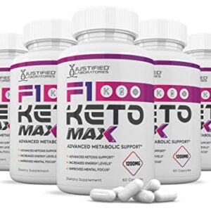 (5 Pack) F1 Keto Max 1200MG Pills Includes Apple Cider Vinegar goBHB Strong Exogenous Ketones Advanced Ketogenic Supplement Ketosis Support for Men Women 300 Capsules