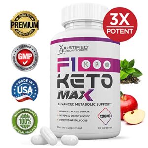 (5 Pack) F1 Keto Max 1200MG Pills Includes Apple Cider Vinegar goBHB Strong Exogenous Ketones Advanced Ketogenic Supplement Ketosis Support for Men Women 300 Capsules