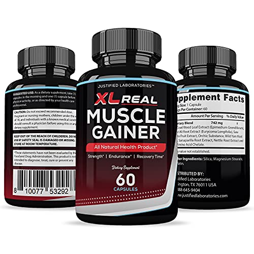 XL Real Muscle Gainer All Natural Advanced Men's Heath Formula 60 Capsules