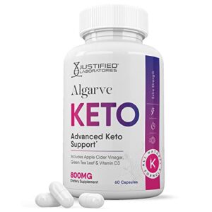 justified laboratories algarve keto acv pills 1275mg formulated with apple cider vinegar keto support blend 60 capsules