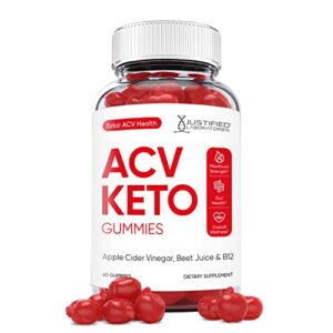 justified laboratories total acv heath keto gummies 1000mg with pomegranate juice beet root b12 60 ketos gummys