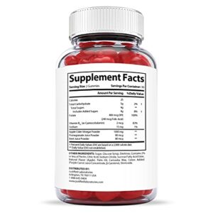 Justified Laboratories Total ACV Heath Keto Gummies 1000MG with Pomegranate Juice Beet Root B12 60 Ketos Gummys