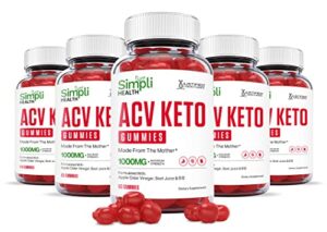 (5 pack) simpli health acv keto gummies 1000mg with pomegranate juice beet root b12 300 gummys
