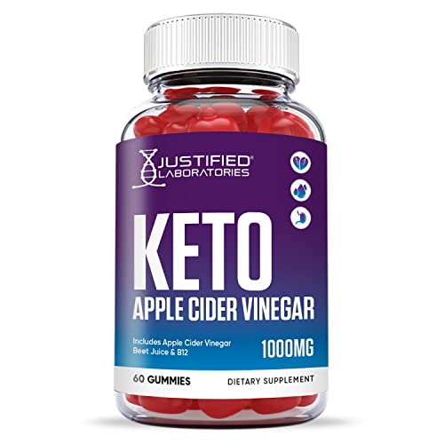 Justified Laboratories (3 Pack) Keto Apple Cider Vinegar Gummies 1000MG ACV Made from The Mother with Pomegranate Juice Beet Root B12 180 Gummys