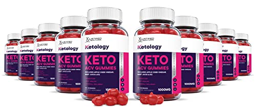 Justified Laboratories (10 Pack) Ketology Keto ACV Gummies 1000MG with Pomegranate Juice Beet Root B12 600 Gummys