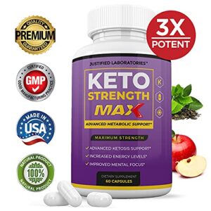 (5 Pack) Keto Strength Max 1200MG Pills Includes Apple Cider Vinegar goBHB Strong Exogenous Ketones Advanced Ketogenic Supplement Ketosis Support for Men Women 300 Capsules