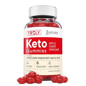 justified laboratories truly keto acv gummies 1000mg with pomegranate juice beet root b12 60 gummys