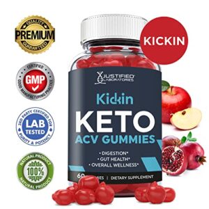 Justified Laboratories (3 Pack) Kickin Keto ACV Gummies 1000MG with Pomegranate Juice Beet Root B12 180 Gummys