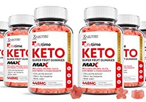 Justified Laboratories (10 Pack) Lifetime Keto Max Gummies 448MG Contains Organic Bamboo Acai Berry with Pomegranate Juice 600 Gummys