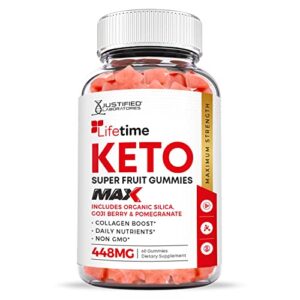 Justified Laboratories (10 Pack) Lifetime Keto Max Gummies 448MG Contains Organic Bamboo Acai Berry with Pomegranate Juice 600 Gummys