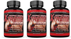 (3 pack) nitric oxide xtreme 5000 all natural advanced men’s heath formula 60 capsules