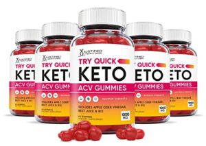 justified laboratories (5 pack) try quick keto acv gummies 1000mg with pomegranate juice beet root b12 300 gummys