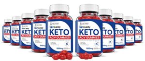 justified laboratories (10 pack) slim candy keto acv gummies 1000mg with pomegranate juice beet root b12 600 gummy