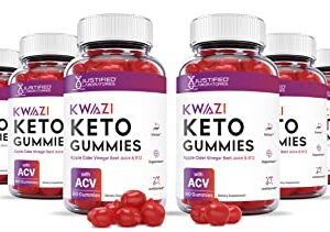 Justified Laboratories (10 Pack) Kwazi Keto Gummies 1000MG ACV with Pomegranate Juice Beet Root B12 600 Gummys