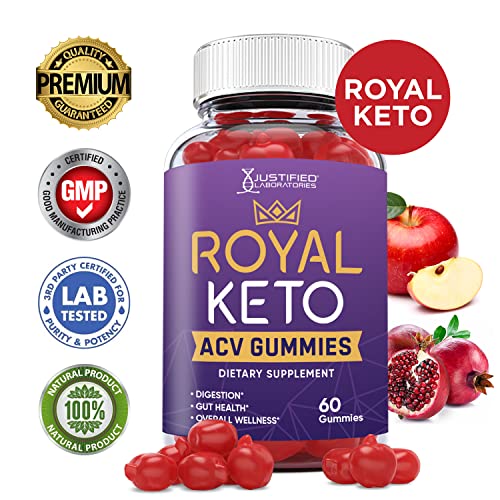 Justified Laboratories (10 Pack) Royal Keto ACV Gummies 1000MG with Pomegranate Juice Beet Root B12 600 Gummys