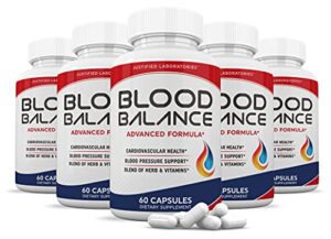 (5 pack) blood balance advanced formula 620mg all natural supplement pills 300 capsules