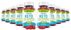 justified laboratories (10 pack) keto 24/7 gummies 1000mg acv with pomegranate juice beet root b12 600 gummys