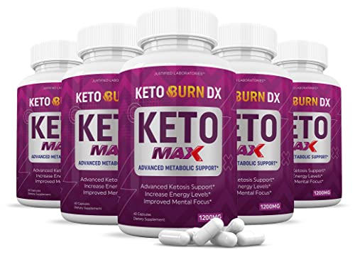 (5 Pack) Keto Burn DX Max Pills 1200MG Includes Includes Apple Cider Vinegar goBHB Exogenous Ketones Advanced Ketosis Support for Men Women 300 Capsules