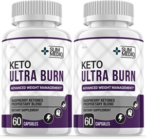 (2 pack) keto ultra burn supplement pills, advanced ketogenic formula (120 capsules)