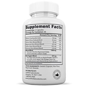 Justified Laboratories (5 Pack) Algarve Keto ACV Max Pills 1675 MG Formulated with Apple Cider Vinegar Keto Support Blend 300 Capsules