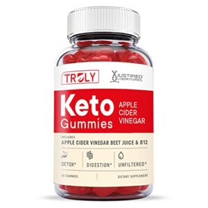 Justified Laboratories (10 Pack) Truly Keto ACV Gummies 1000MG with Pomegranate Juice Beet Root B12 600 Gummys