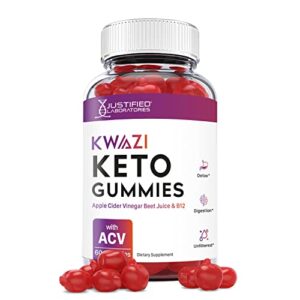 Justified Laboratories Kwazi Keto Gummies 1000MG ACV with Pomegranate Juice Beet Root B12 60 Gummys