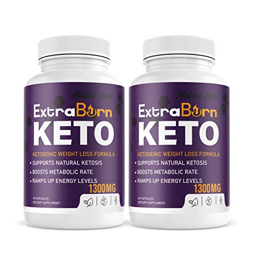 Extra Burn Keto, Advanced Ketogenic Pill Shark Formula 1300mg, ExtraBurn, Made in The USA, (2 Bottle Pack), 60 Day Supply Tank