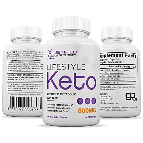 (5 Pack) Lifestyle Keto 800MG Includes Patented goBHB® Exogenous Ketones Advanced Ketosis Support for Men Women 300 Capsules