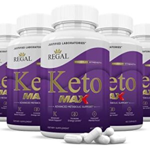 (5 Pack) Regal Keto Max Keto Pills 1200MG Includes Includes Apple Cider Vinegar goBHB Exogenous Ketones Advanced Ketosis Support for Men Women 300 Capsules