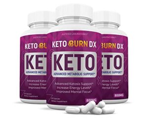(3 pack) keto burn dx pills 800mg includes apple cider vinegar gobhb exogenous ketones advanced ketosis support for men women 180 capsules