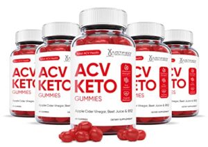 justified laboratories (5 pack) total acv heath keto gummies 1000mg with pomegranate juice beet root b12 300 ketos gummys