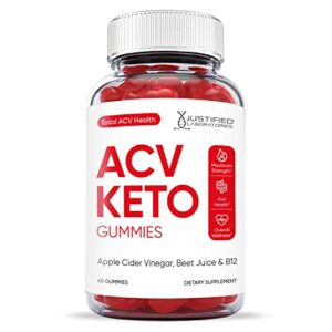 Justified Laboratories (5 Pack) Total ACV Heath Keto Gummies 1000MG with Pomegranate Juice Beet Root B12 300 Ketos Gummys